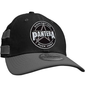 PANTERA 'LET'S DOMINATE' stretch fit hockey cap in black with grey brim and stripes