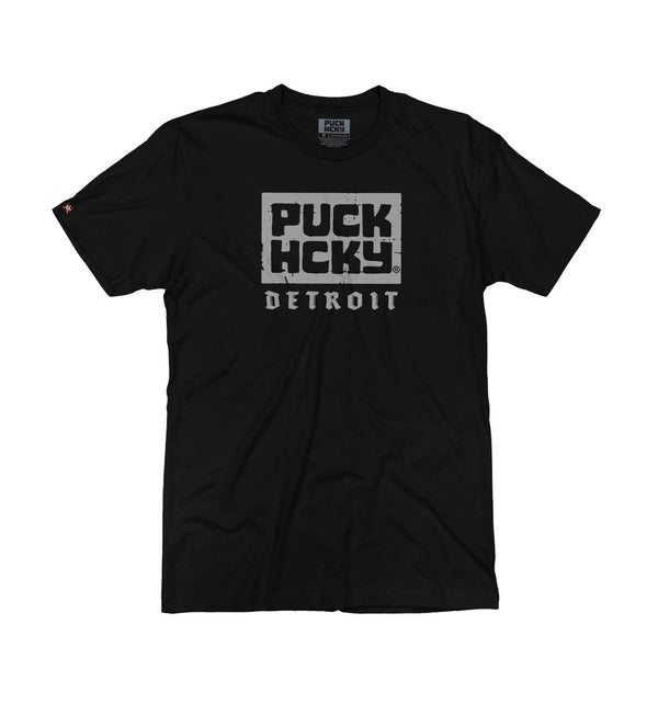 PUCK HCKY 'DETROIT' short sleeve hockey t-shirt in black