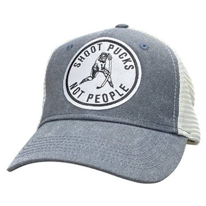 PUCK HCKY 'SHOOT PUCKS NOT PEOPLE - CIRCLE' trucker snapback hockey hat