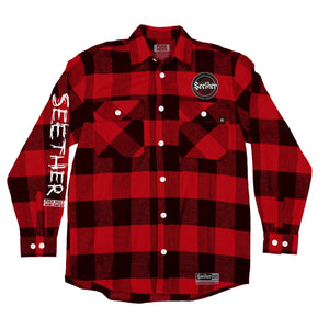 SEETHER 'THE S' hockey flannel in red front view