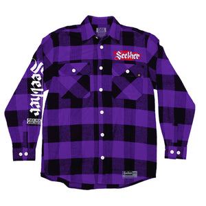 SEETHER 'WASTELAND' hockey flannel in purple plaid front view