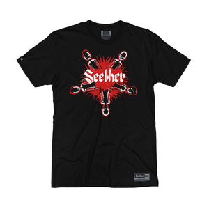 SEETHER 'WASTELAND' short sleeve hockey t-shirt in black front view