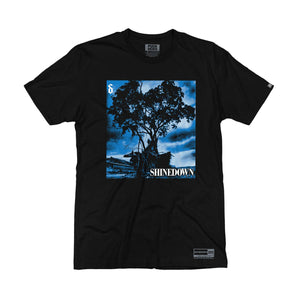 SHINEDOWN ‘WHISPER’ short sleeve hockey t-shirt in black front view