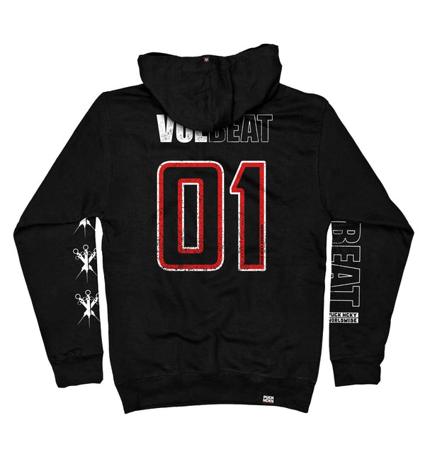VOLBEAT ‘THE CIRCLE’ pullover hockey hoodie in black back view