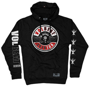 VOLBEAT ‘THE CIRCLE’ pullover hockey hoodie in black front view