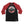 VOLBEAT ‘THE CIRCLE’ hockey raglan t-shirt in black with red sleeves front view
