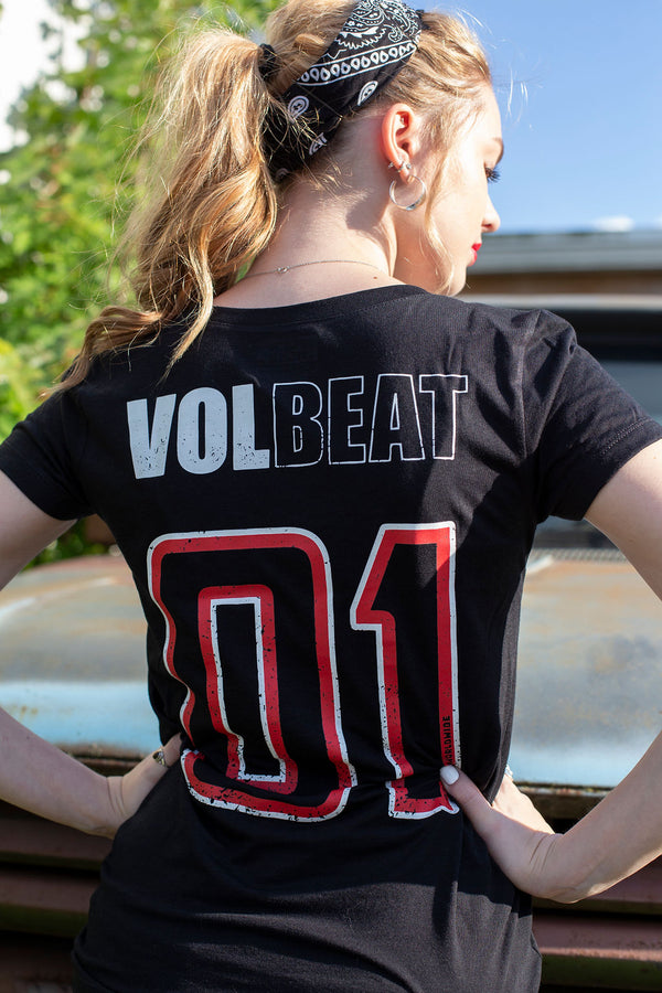 VOLBEAT ‘THE CIRCLE’ women's short sleeve hockey t-shirt back view on model