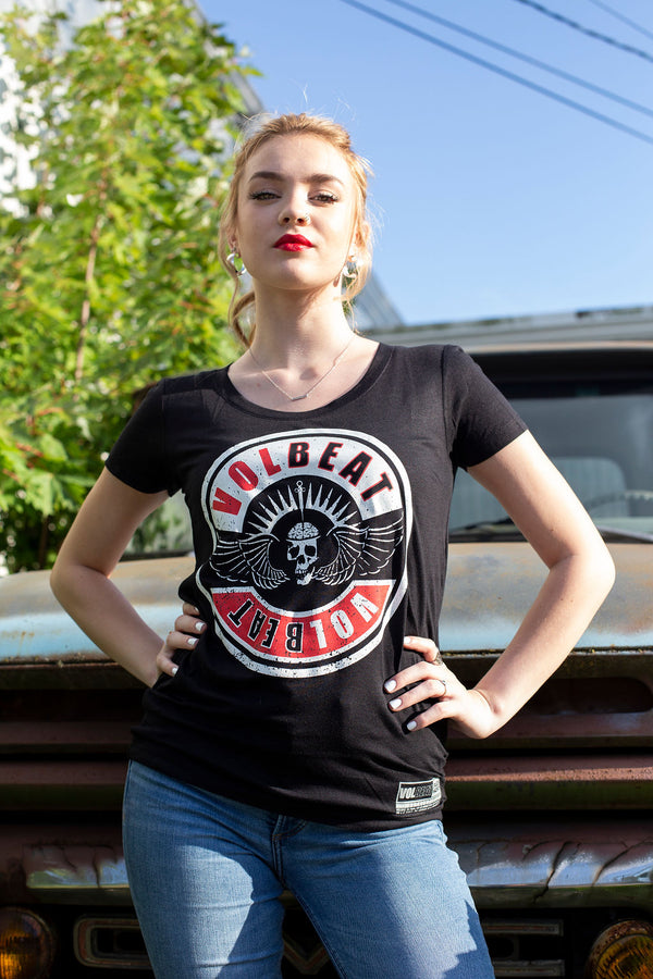 VOLBEAT ‘THE CIRCLE’ women's short sleeve hockey t-shirt  front view on model