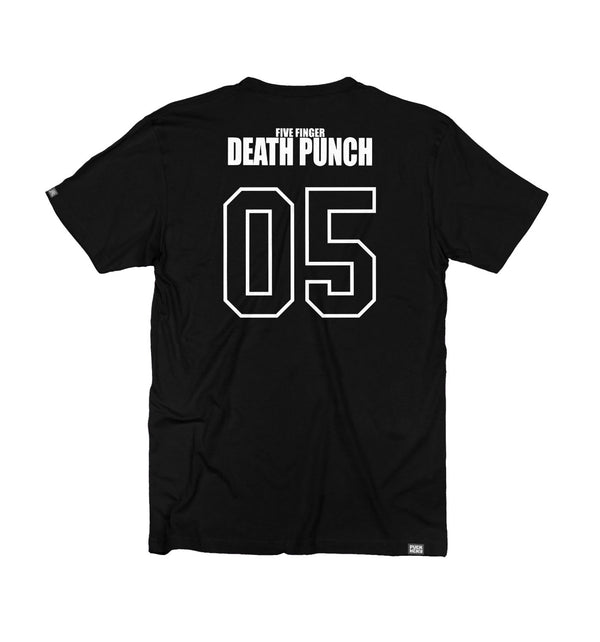 FIVE FINGER DEATH PUNCH 'EAGLE CREST' short sleeve hockey t-shirt in black back view