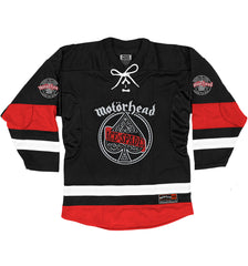 MOTÖRHEAD 'ACE OF SPADES' deluxe hockey jersey in black, white, and red front view