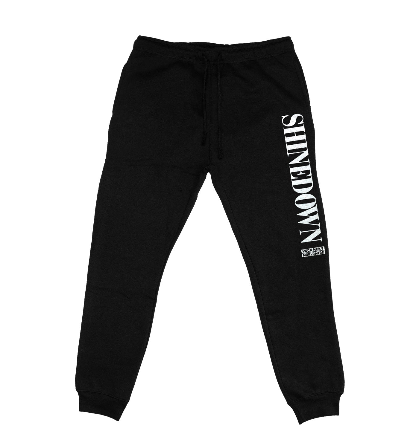 SHINEDOWN ‘ADRENALINE’ hockey jogging pants in black front view