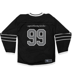 A Perfect Circle 'Multiples' hockey jersey in black and white back view