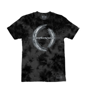 A Perfect Circle 'Multiples' short sleeve t-shirt in black tie-dye front view