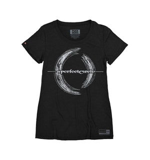 A Perfect Circle 'Multiples' women's short sleeve t-shirt in black front view