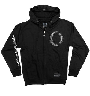 A Perfect Circle ‘Multiples’ full zip hockey hoodie in black front view