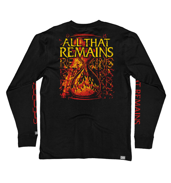 All That Remains 'Hourglass long sleeve hockey t-shirt in black back view