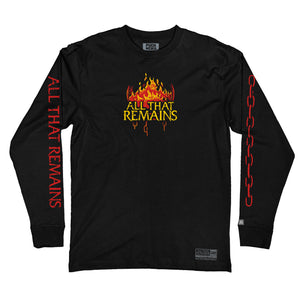 All That Remains 'Hourglass long sleeve hockey t-shirt in black front view
