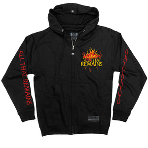 All That Remains 'Hourglass' full zip hockey hoodie in black front view