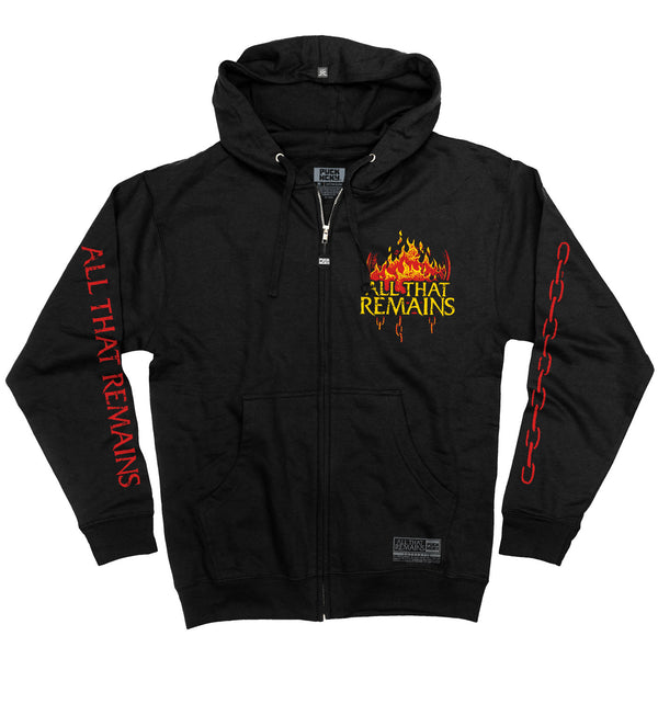 All That Remains 'Hourglass' full zip hockey hoodie in black front view