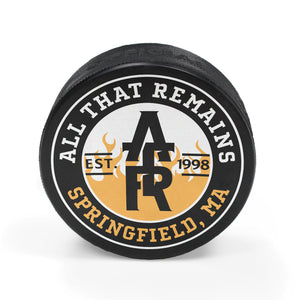 All That Remains 'Puckfire' limited edition hockey puck in gold