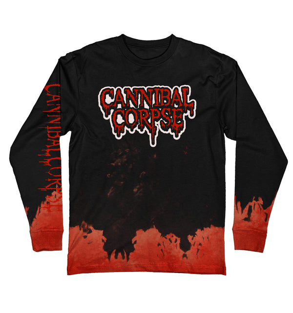 Cannibal Corpse 'Hockey Club' limited edition long sleeve hockey t-shirt in black with red tie dye