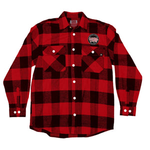CANNIBAL CORPSE 'SKATIN' BACK TO LIFE' hockey flannel in red plaid front view