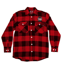 CANNIBAL CORPSE 'SKATIN' BACK TO LIFE' hockey flannel in red plaid front view