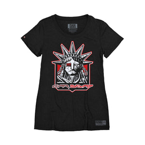 Car Bomb 'Liberty' women's short sleeve t-shirt in black front view