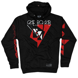 Car Bomb 'Meta' pullover hockey hoodie in black front view
