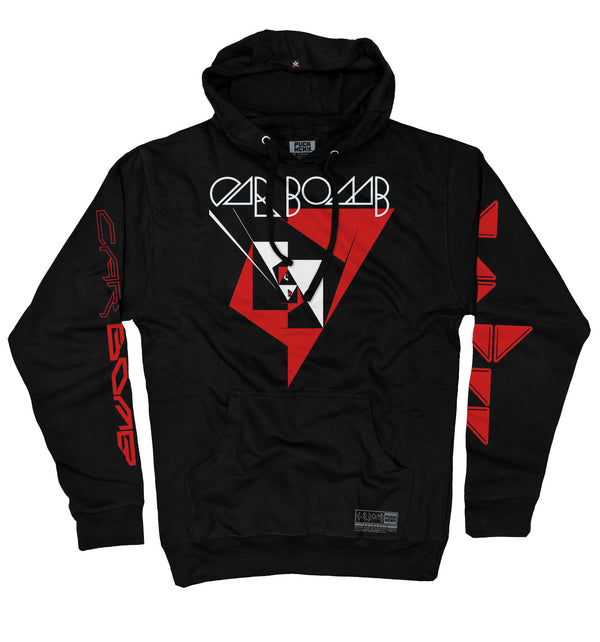 Car Bomb 'Meta' pullover hockey hoodie in black front view