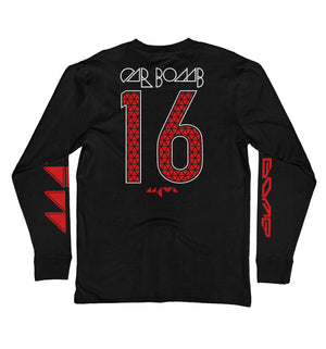 Car Bomb 'Meta' long sleeve hockey t-shirt in black back view