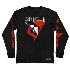 Car Bomb 'Meta' long sleeve hockey t-shirt in black front view