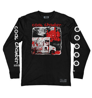COAL CHAMBER 'ICE CREAM TRUCK' long sleeve hockey t-shirt in black front view