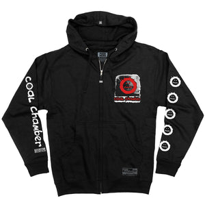 COAL CHAMBER 'ICE CREAM TRUCK' full zip hockey hoodie in black front view