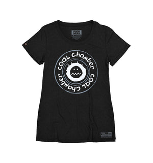 COAL CHAMBER 'LOCO' women's short sleeve hockey t-shirt in black front view