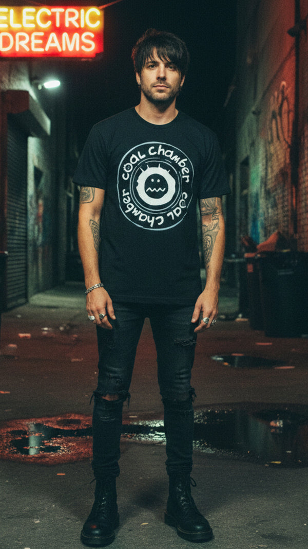 COAL CHAMBER 'LOCO' short sleeve hockey t-shirt in black on model