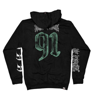 CRADLE OF FILTH 'DRAGON' pullover hockey hoodie in black back view