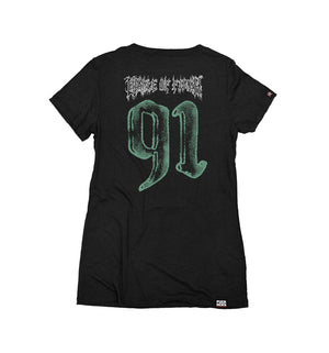 CRADLE OF FILTH 'DRAGON' women's short sleeve hockey t-shirt in black back view