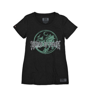 CRADLE OF FILTH 'DRAGON' women's short sleeve hockey t-shirt in black front view