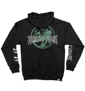 CRADLE OF FILTH 'DRAGON' full zip hockey hoodie in black back view
