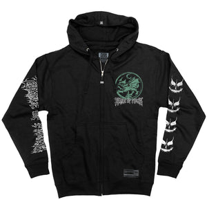 CRADLE OF FILTH 'DRAGON' full zip hockey hoodie in black front view