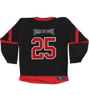 CRADLE OF FILTH 'VALKYRIES' hockey jersey in black and red back view