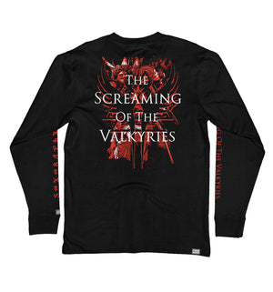 CRADLE OF FILTH 'VALKYRIES' long sleeve hockey t-shirt in black back view