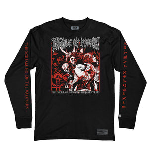 CRADLE OF FILTH 'VALKYRIES' long sleeve hockey t-shirt in black front view