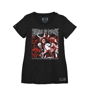 CRADLE OF FILTH 'VALKYRIES' women's short sleeve hockey t-shirt in black front view