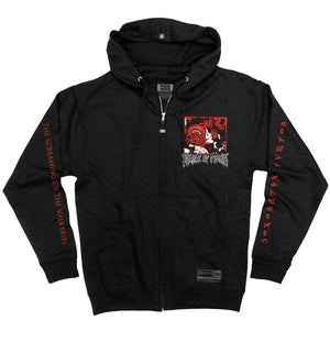 CRADLE OF FILTH 'VALKYRIES' full zip hockey hoodie in black front view