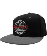 MINISTRY 'OFFICIAL PUCK' snapback hockey cap in black with grey brim