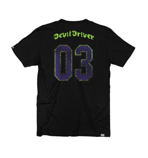 DEVILDRIVER 'CIRCLE' short sleeve hockey t-shirt in black back view