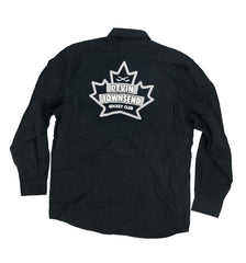 DEVIN TOWNSEND 'LEAF HOCKEY CLUB' limited edition, signed hockey flannel in solid black back view