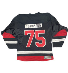 DEVIN TOWNSEND 'TEAM ZILTOID' limited edition, signed hockey jersey in black, red, and white back view